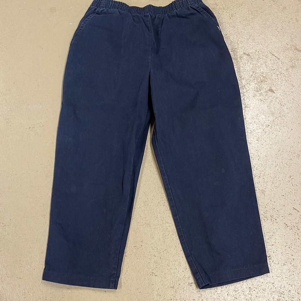 CHIC Black Elastic Waist Cotton Mom Jeans 12 Petite